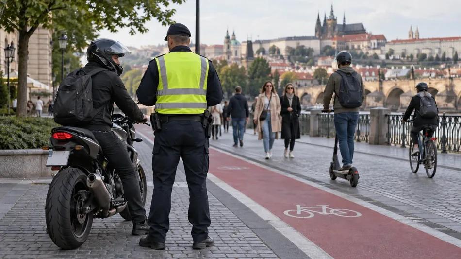 Pražsk&aacute; policejn&iacute; kontrola odhalila motork&aacute;ře v cyklopruz&iacute;ch