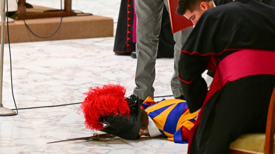 Un garde suisse s'&eacute;vanouit bri&egrave;vement sous les yeux du pape